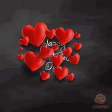 Happy Valentine's Day hearts animation