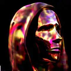 Psychedelic hooded figure