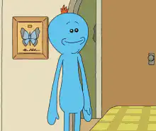 Blue character saying Ooooh yeah! Can do!