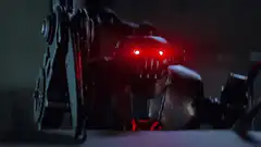 Terminator T-800 with glowing red eyes