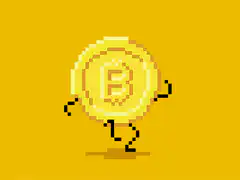 pixel art bitcoin coin dancing