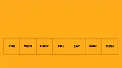 Tuesday to Monday not Monday