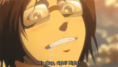 Mikasa crying It's okay right Right
