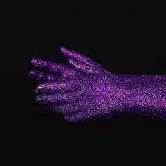 purple glitter hand