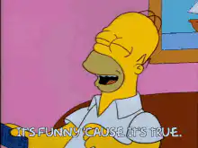 Homer Simpson laughing then serious
