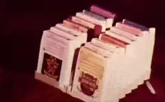Domino effect with vintage video game cartridges