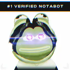 Notabot frog with glowing eyes