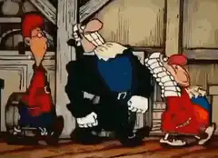 Three men walking in a line