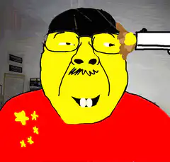 Yellow man gets shot and falls into balloon