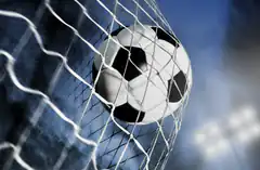 Soccer ball in net