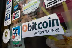 Bitcoin accepted here sticker