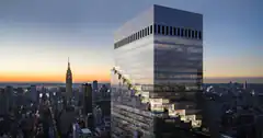Nostr.build building at sunset
