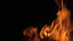 Orange flames on black background