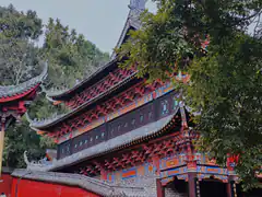 Traditional Chinese temple with ornate roof