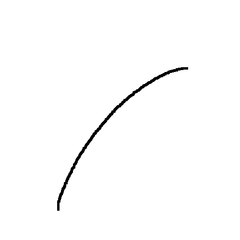 Simple black curved line on white background
