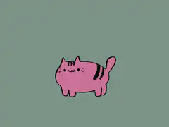 Pink cat smoking a joint