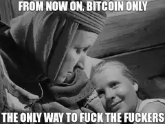 Mother telling child bitcoin only