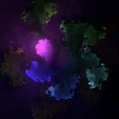 Colorful fractal smoke explosion
