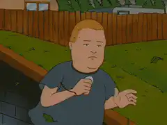 Bobby Hill gets hit in the face with an egg