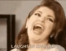 Woman laughing hysterically
