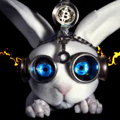 Cyberpunk Rabbit with Bitcoin Headlamp