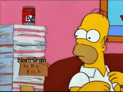 Homer Simpson shocked by NostrGram to-do pile