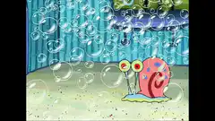 SpongeBob and Gary with alarm clock