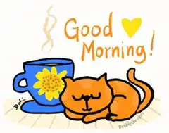 Good Morning Cat and Coffee