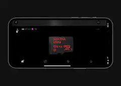 SanDisk 128TB MicroSD card on phone
