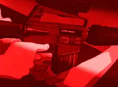 red tinted anime gun reload
