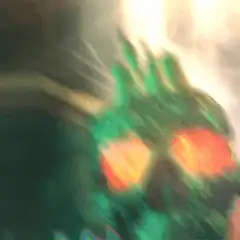 Nostr green skull with glowing eyes