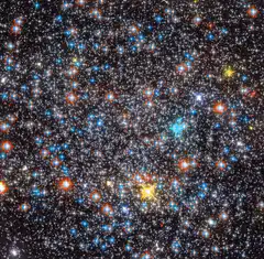 Colorful Star Cluster in Deep Space