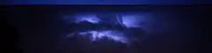 dramatic night storm with lightning