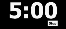 Countdown timer from 5:00