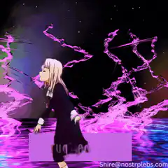 Anime girl dancing with NOSTR text