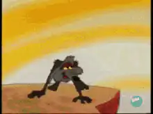 Wile E. Coyote falls off cliff