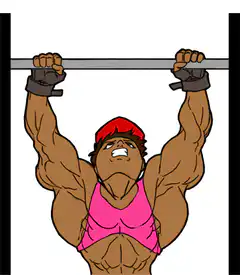muscular woman doing pull ups