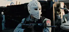 Jason Voorhees with a rifle