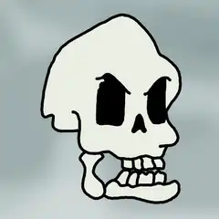 Angry cartoon skull