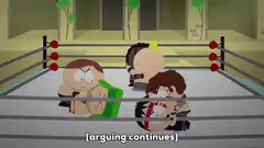 South Park wrestling ring arguing