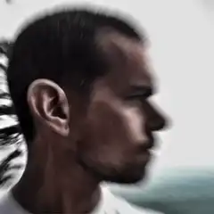 Man's ear morphing and pulsing