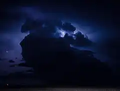 Lightning storm over field