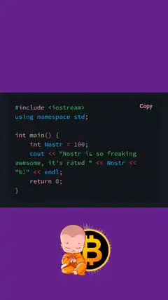 Nostr code and baby bitcoin
