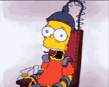 Homer Simpson electrocuted in chair