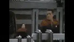 Worf gets hit by a door