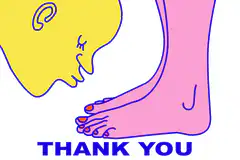 yellow face kissing pink foot