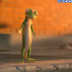 Gecko shrugging in Geico commercial