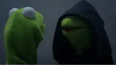 Kermit the Frog in a hooded cloak