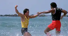 Rocky and Apollo Creed beach fight