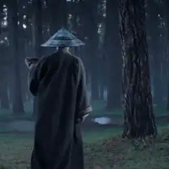 Mystic summons lightning in forest